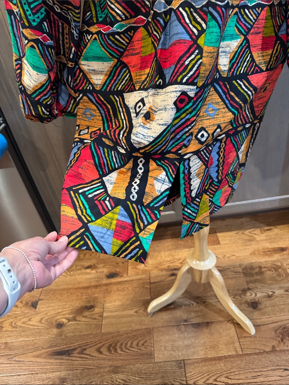 MAE OTTI-AFRICAN PRINT puffed long sleeve DRESS - Picture 14 of 16